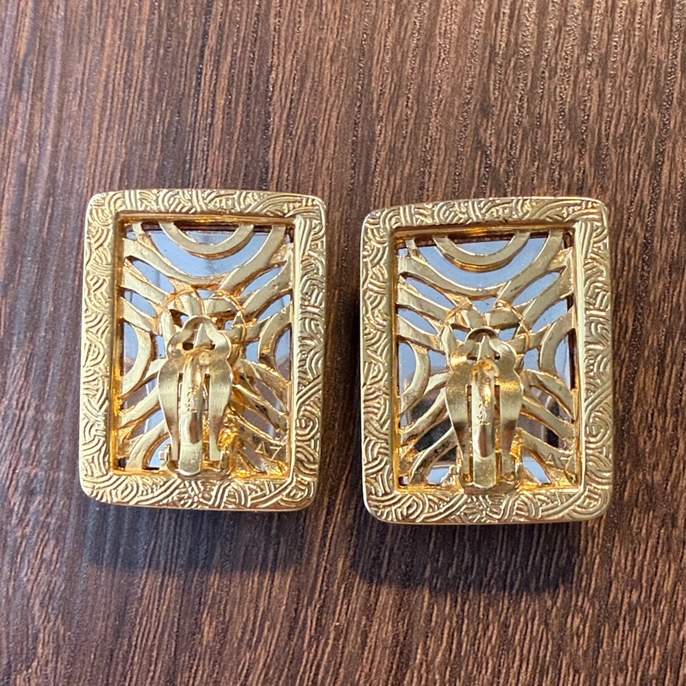 Yves Saint Laurent Cabochon Rectangular Earrings - image 7